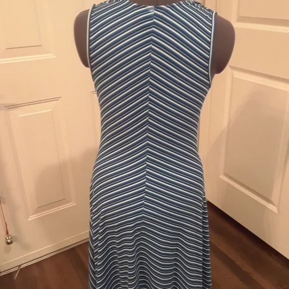Blue Striped Scoop Dress - Picture 2 of 6
